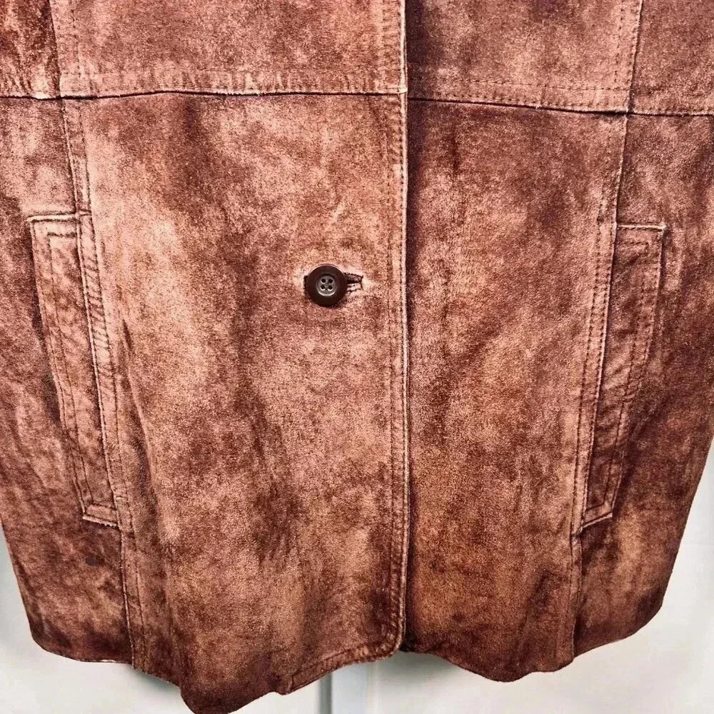 Vintage Colebrook & Co. Size Large Women Leather Suede Jacket Brown - Picture 4 of 9